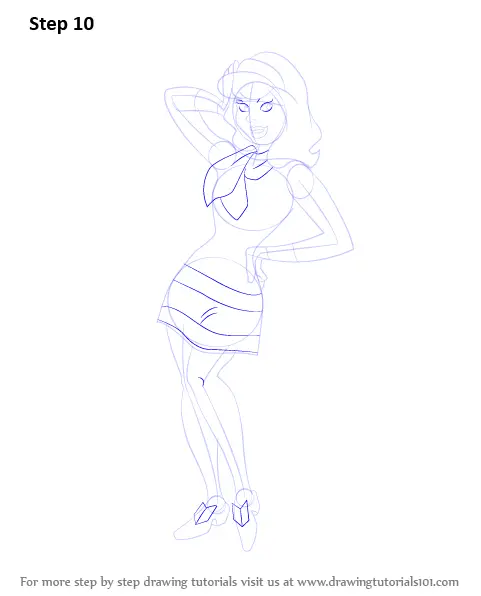 Learn How To Draw Daphne From Scooby Doo Scooby Doo Step By Step