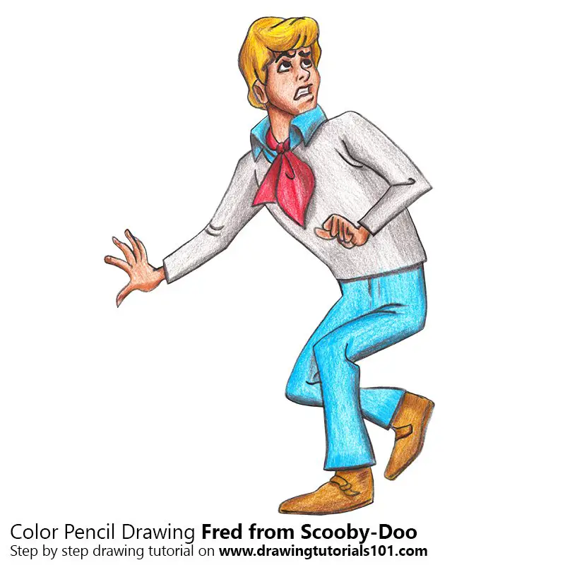 Fred from Scooby-Doo Color Pencil Drawing.