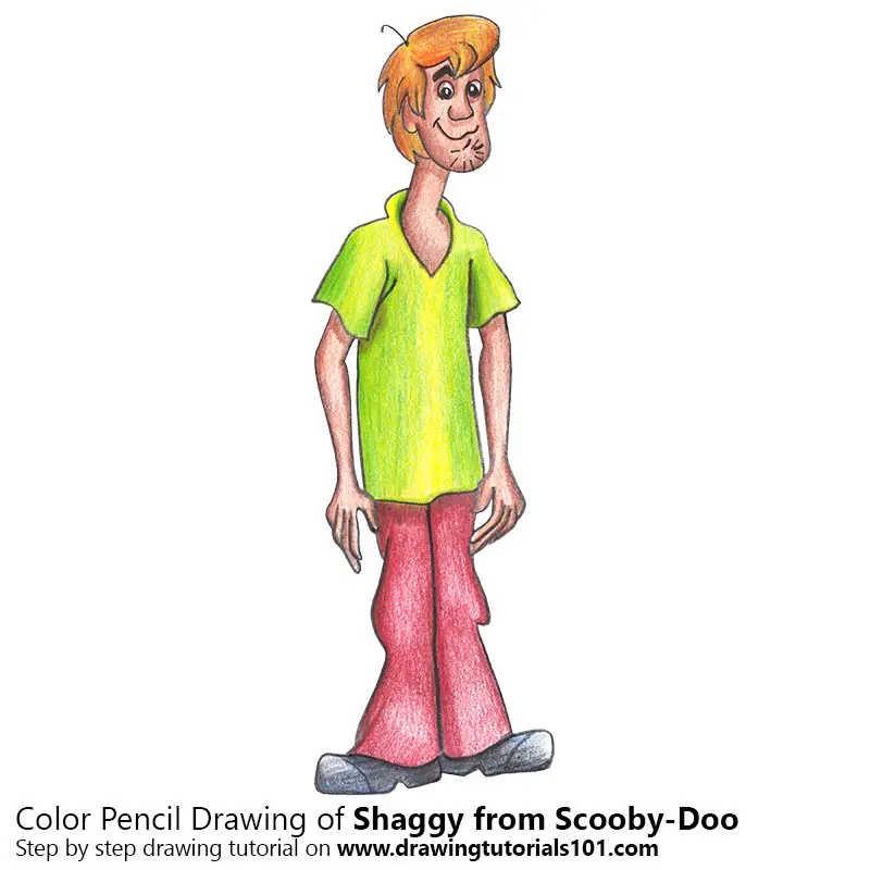 Shaggy from Scooby-Doo Color Pencil Drawing