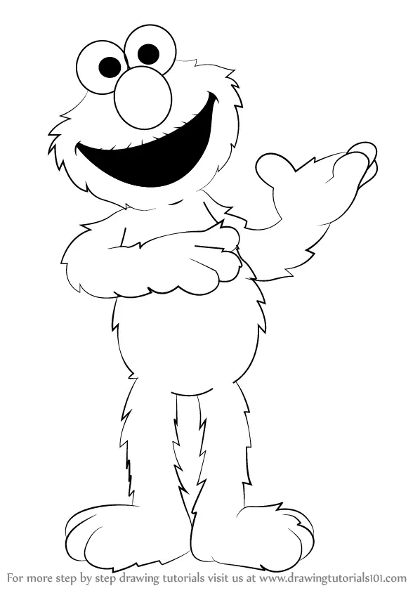 Learn How to Draw Elmo from Sesame Street (Sesame Street) Step by Step ...