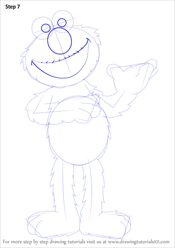 Learn How to Draw Elmo from Sesame Street (Sesame Street) Step by Step