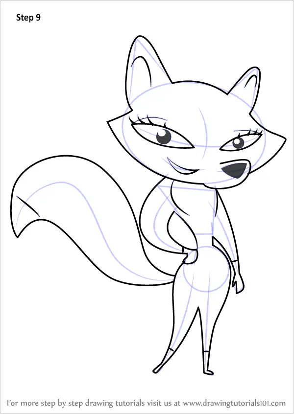 Learn How To Draw Fox From Skunk Fu! (skunk Fu!) Step By Step : Drawing 