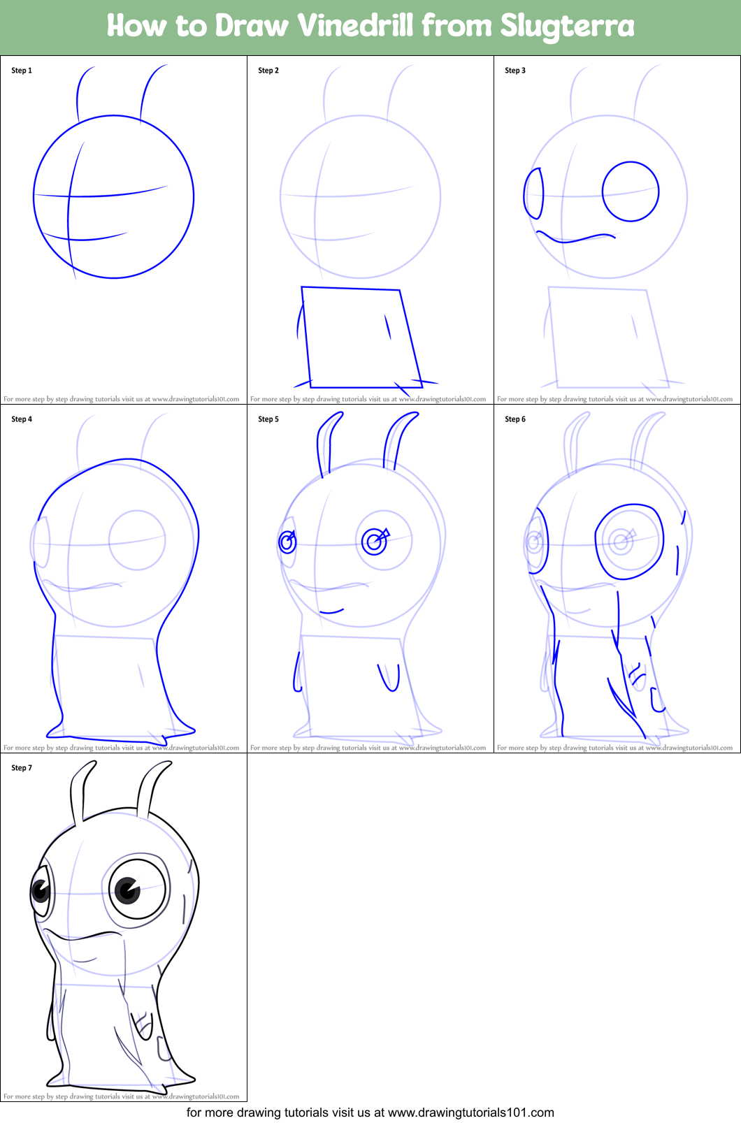 How to Draw Vinedrill from Slugterra printable step by step drawing ...