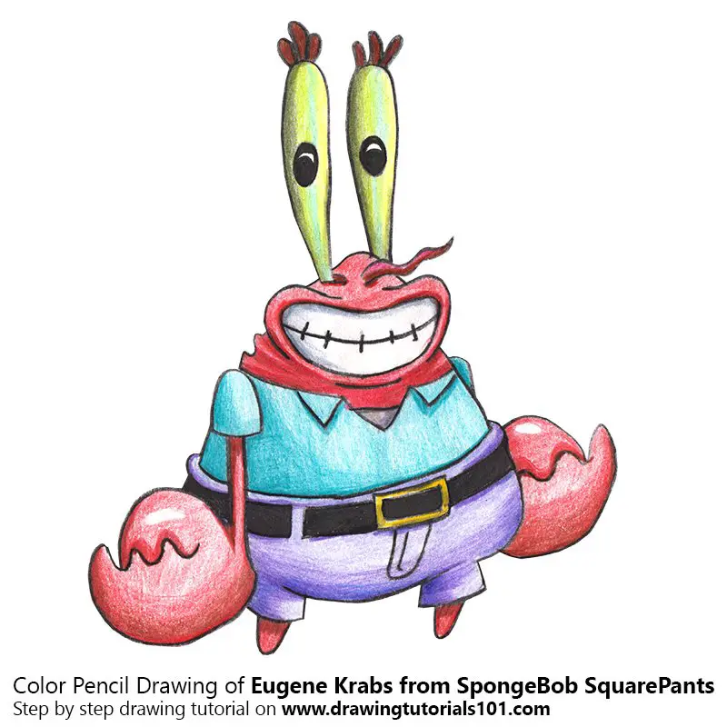 Eugene Krabs from SpongeBob SquarePants Color Pencil Drawing