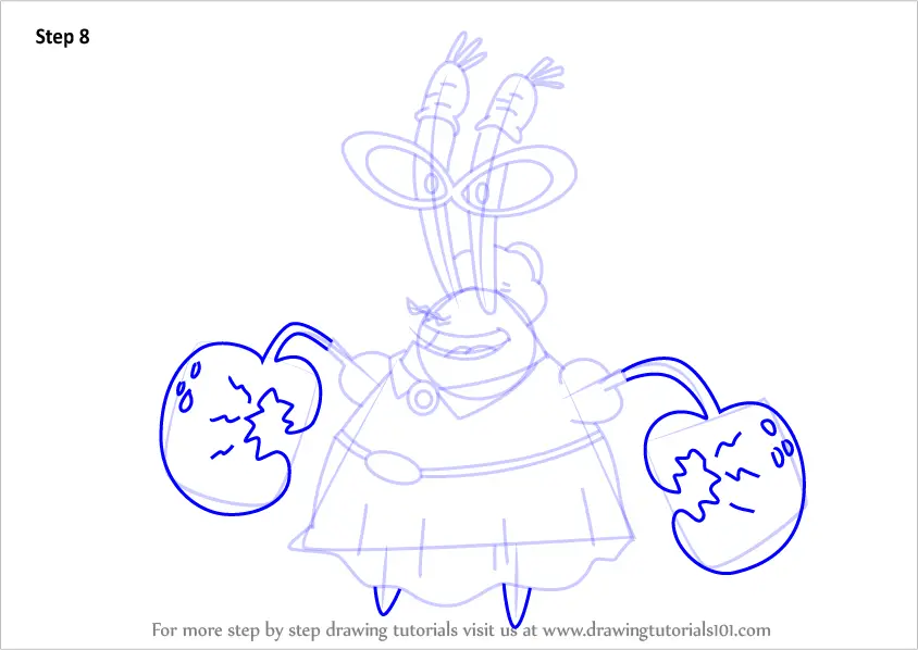 Step by Step How to Draw Mrs. Betsy Krabs from SpongeBob SquarePants ...