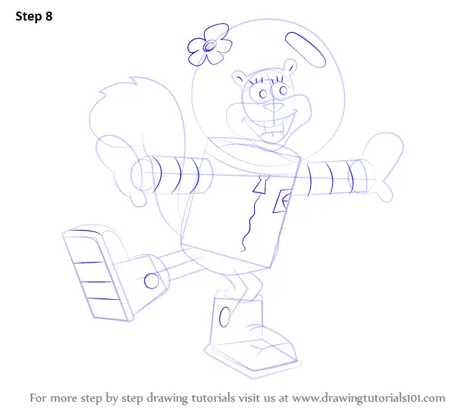 Step by Step How to Draw Sandy Cheeks from SpongeBob SquarePants