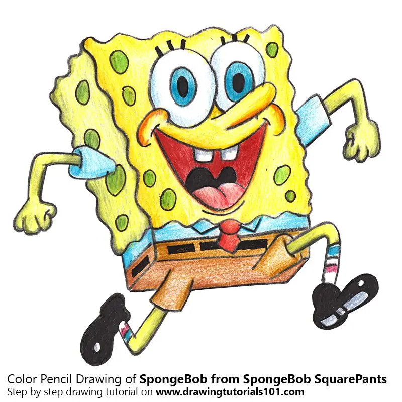 SpongeBob from SpongeBob SquarePants Color Pencil Drawing