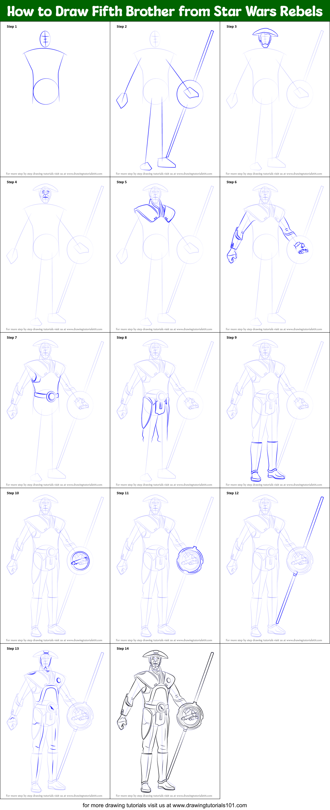 How to Draw Fifth Brother from Star Wars Rebels printable step by step ...