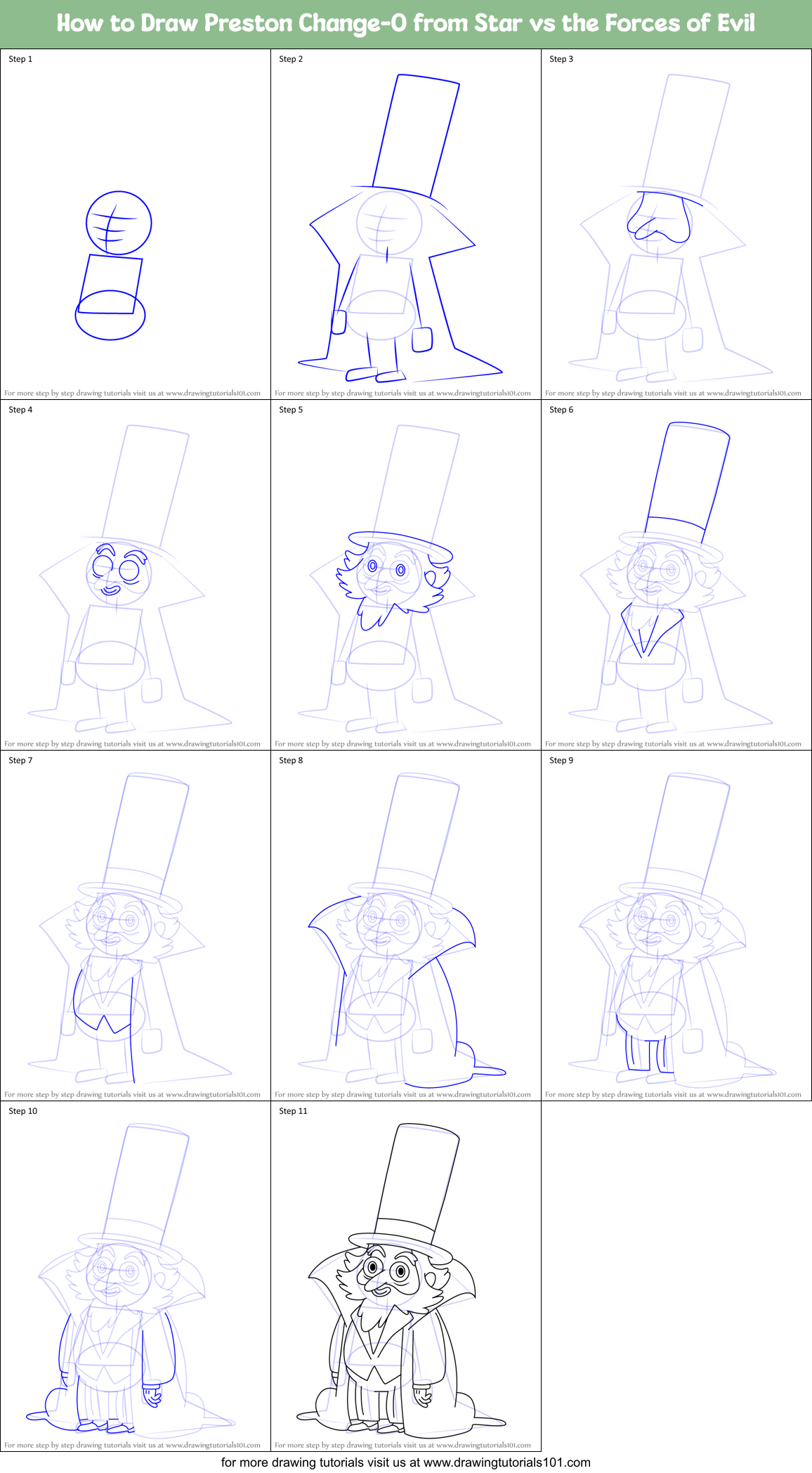 How to Draw Preston ChangeO from Star vs the Forces of Evil printable