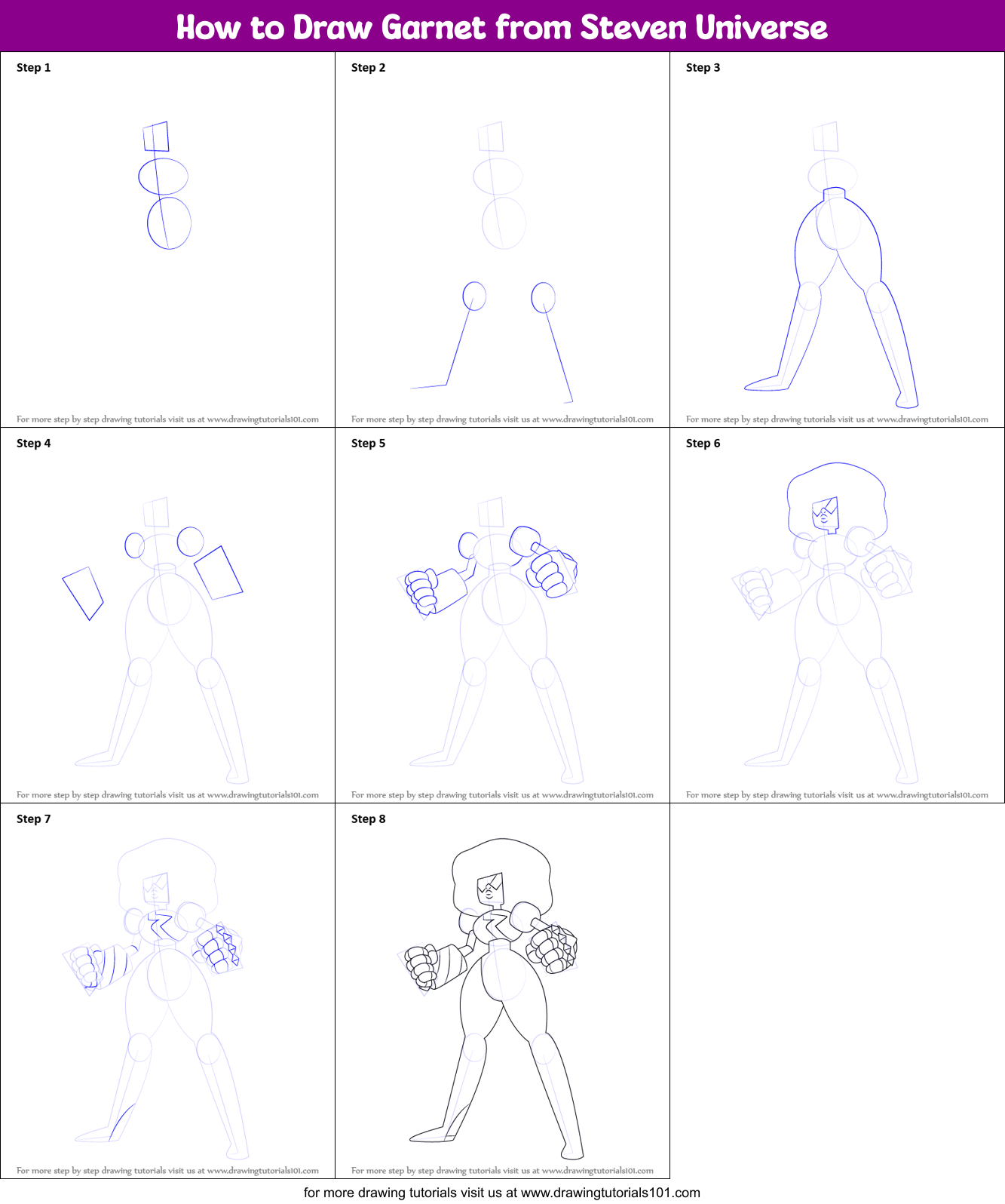 How to Draw from Steven Universe printable step by step drawing