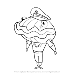 How to Draw Captain Clam from Stoked