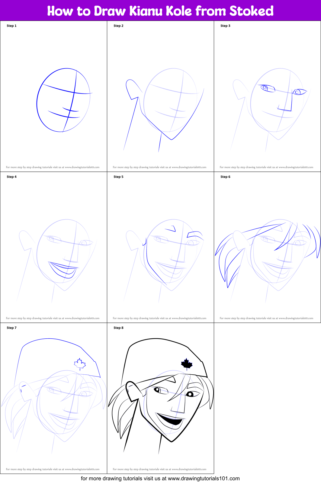 How to Draw Kianu Kole from Stoked printable step by step drawing sheet ...