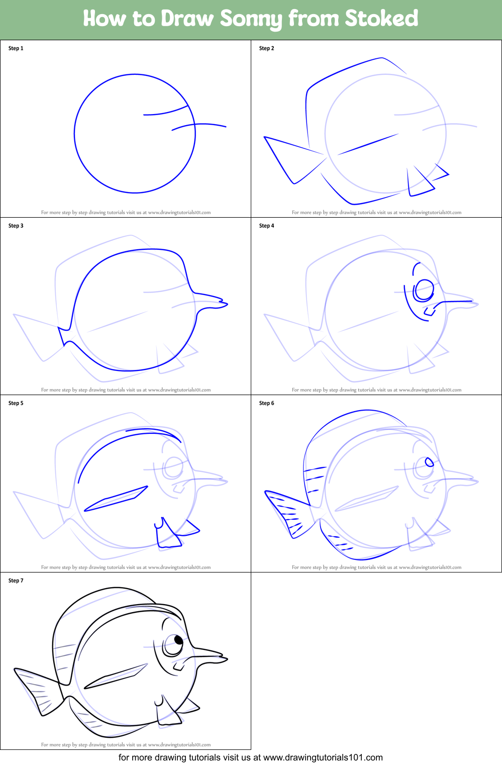 How to Draw Sonny from Stoked printable step by step drawing sheet ...