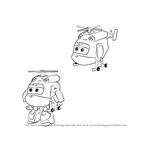 How to Draw Dizzy from Super Wings