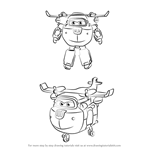 How to Draw Donnie from Super Wings