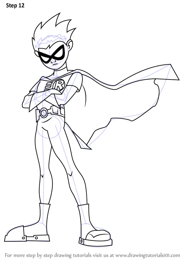 Learn How to Draw Robin from Teen Titans (Teen Titans) Step by Step