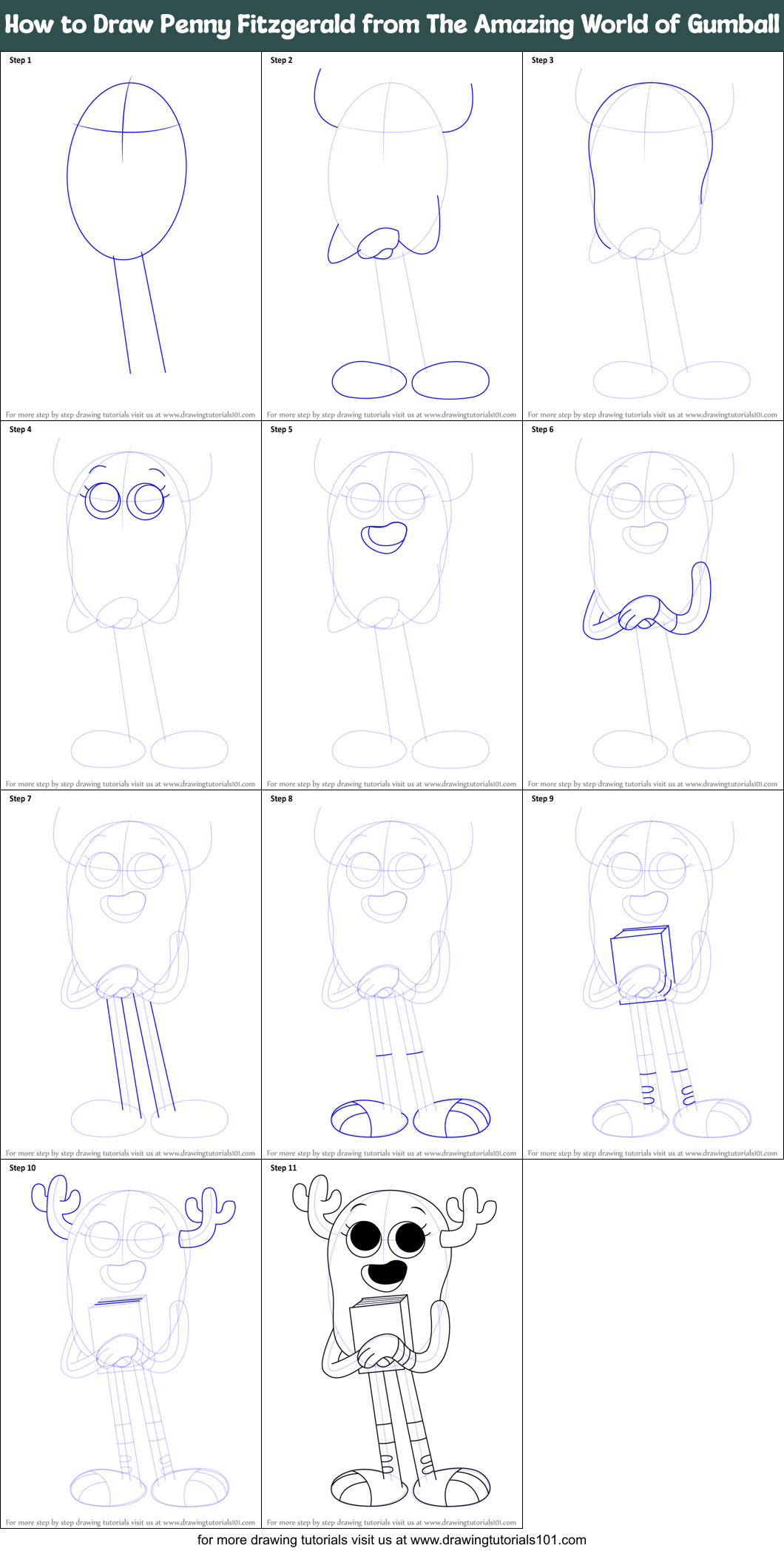 How to Draw Penny Fitzgerald from The Amazing World of Gumball