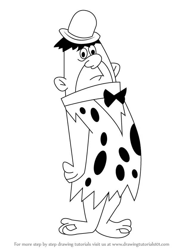 Step By Step How To Draw Joe Rockhead From The Flintstones 