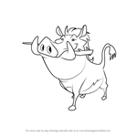 How to Draw Pumbaa from The Lion Guard