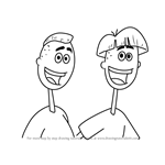 How to Draw Biff and Chip Oblong from The Oblongs printable step by ...