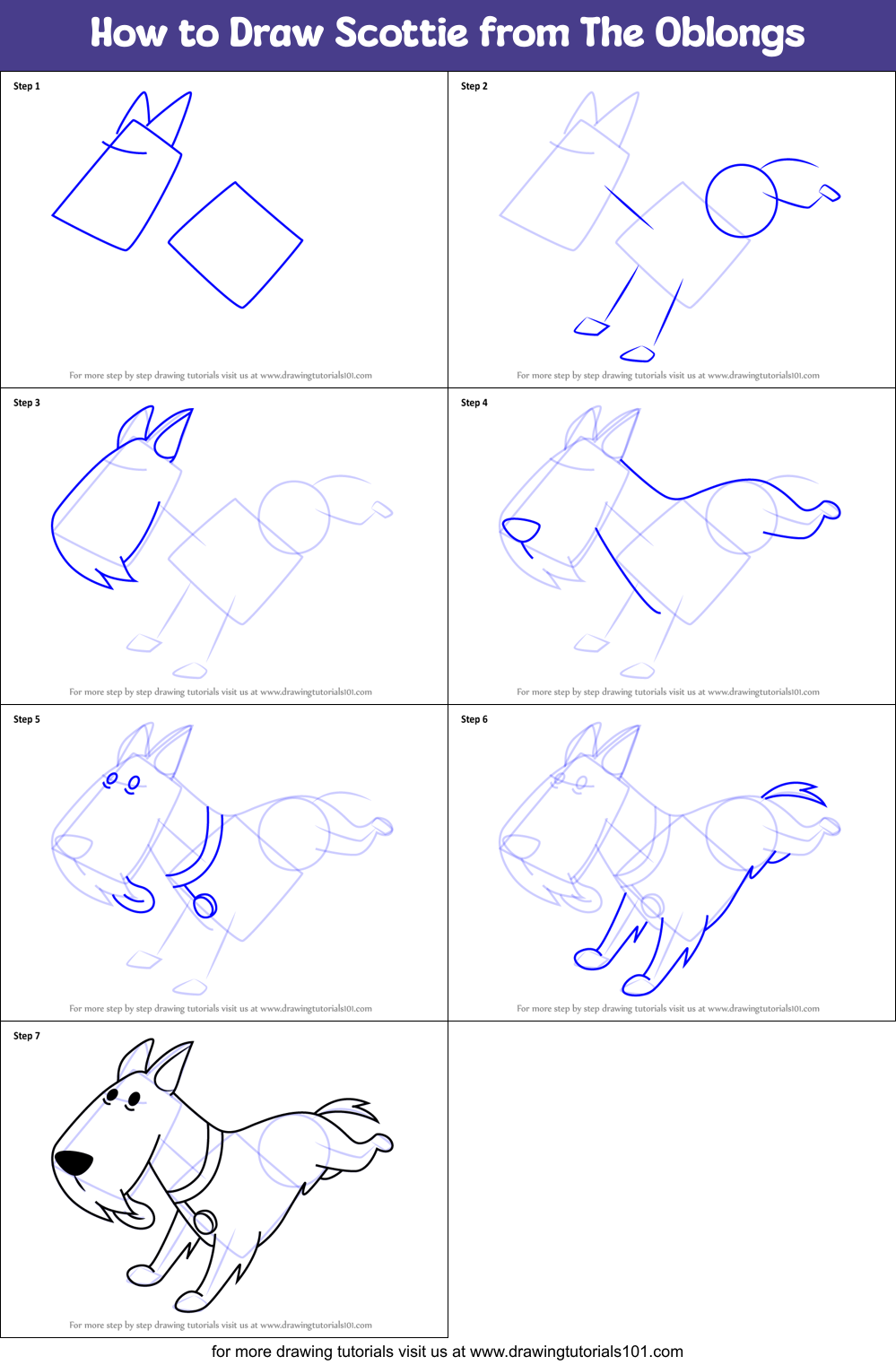 How to Draw Scottie from The Oblongs printable step by step drawing ...