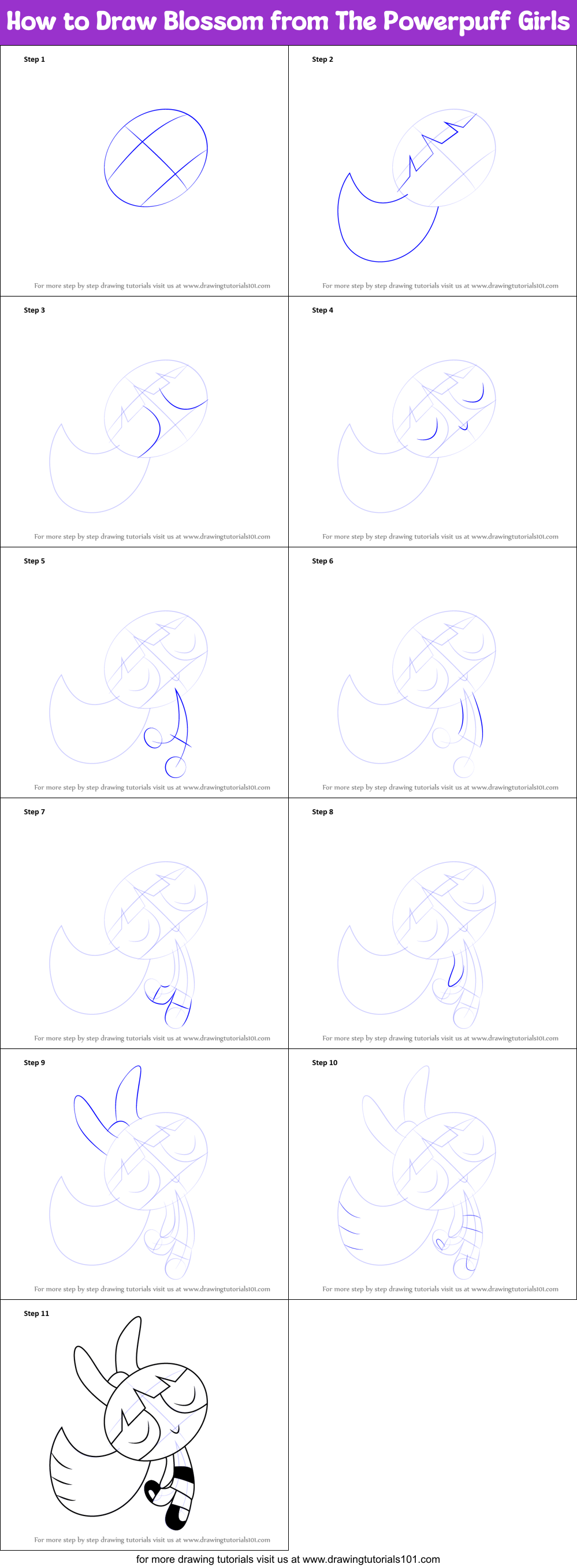  How To Draw Blossom Powerpuff Step By Step in the world Learn more here 