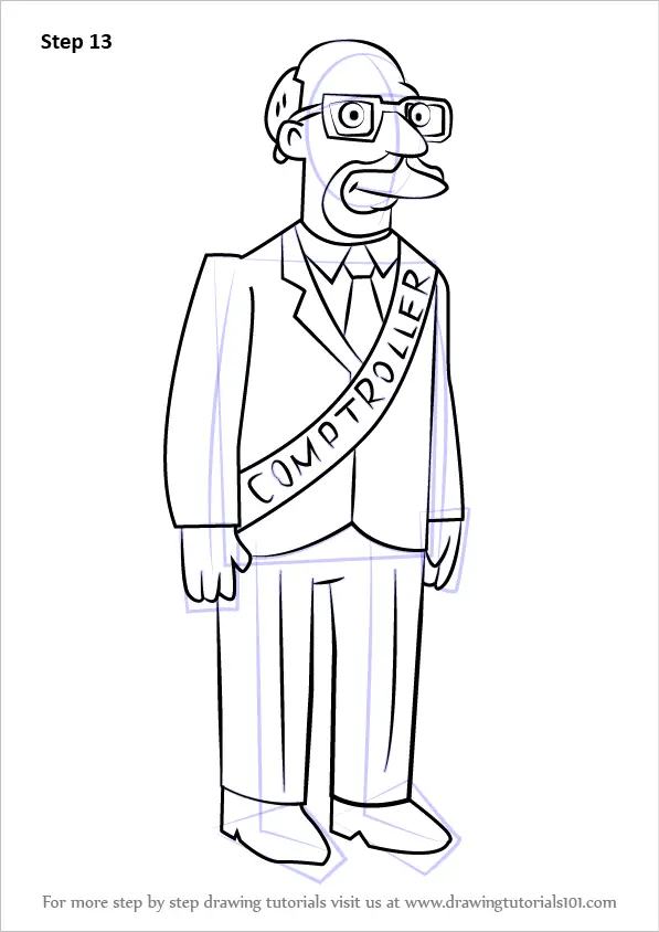 Learn How to Draw Atkins, State Comptroller from The Simpsons (The ...