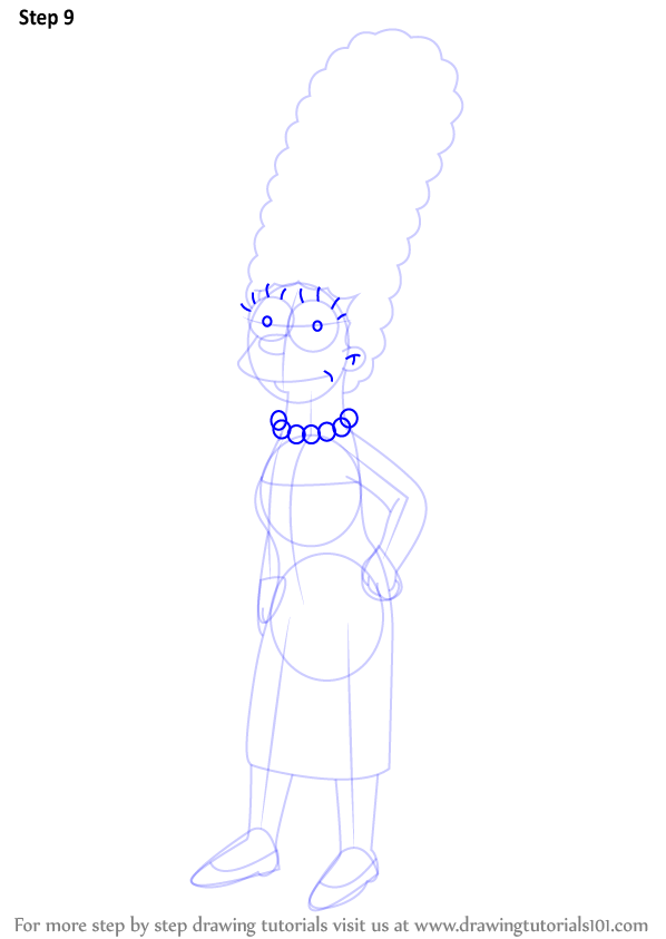 Learn How to Draw Marge Simpson from The Simpsons (The Simpsons) Step