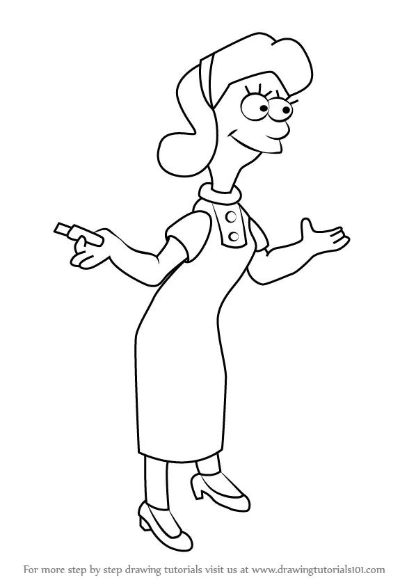 Learn How to Draw Ms. Albright from The Simpsons (The Simpsons) Step by ...