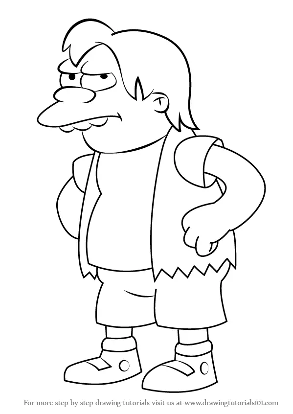 Learn How to Draw Nelson Muntz from The Simpsons (The Simpsons) Step by