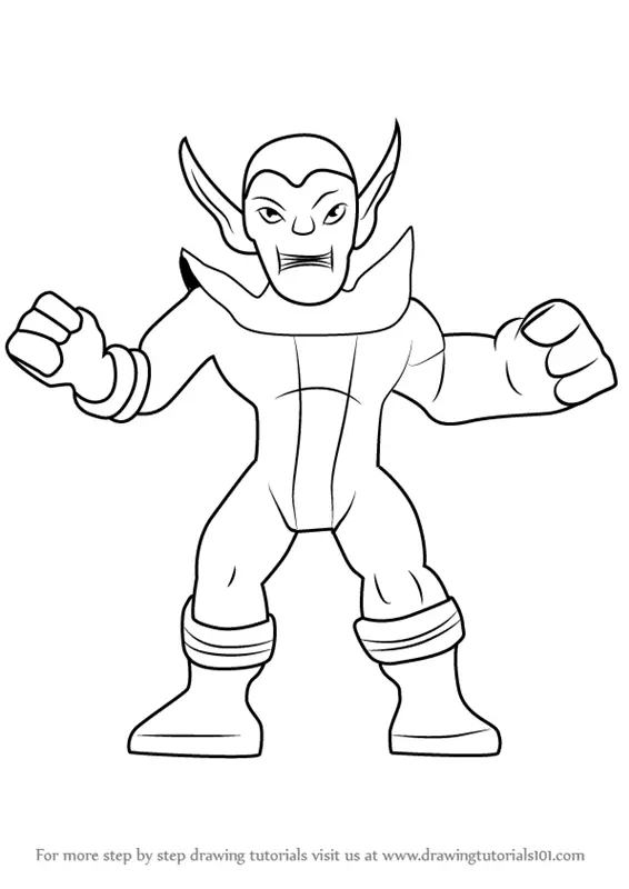 Step by Step How to Draw Super Skrull from The Super Hero Squad Show ...