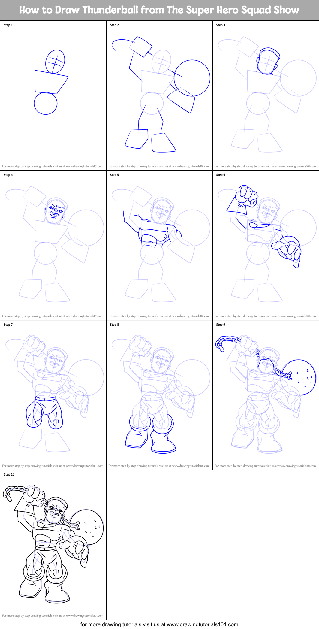 How to Draw Thunderball from The Super Hero Squad Show printable step ...