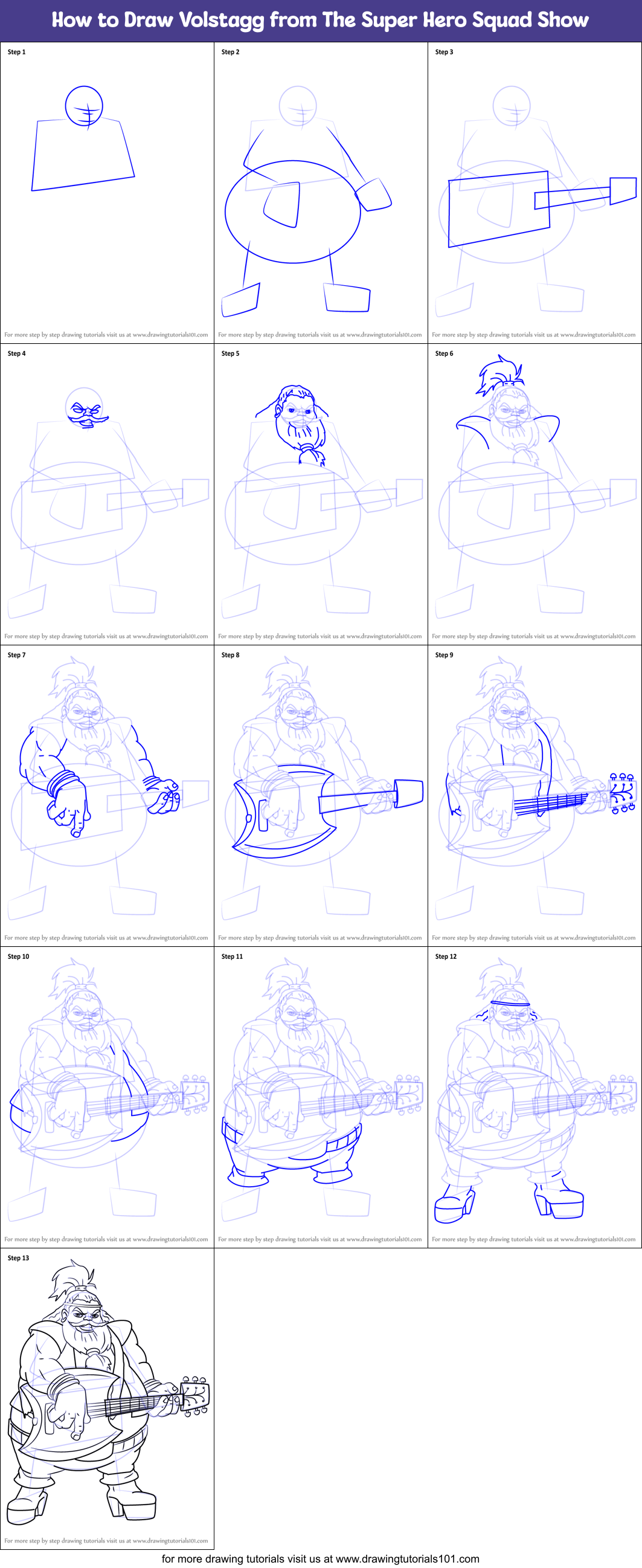 How to Draw Volstagg from The Super Hero Squad Show printable step by ...