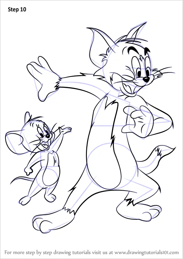 Learn How to Draw Tom and Jerry (Tom and Jerry) Step by Step : Drawing  Tutorials