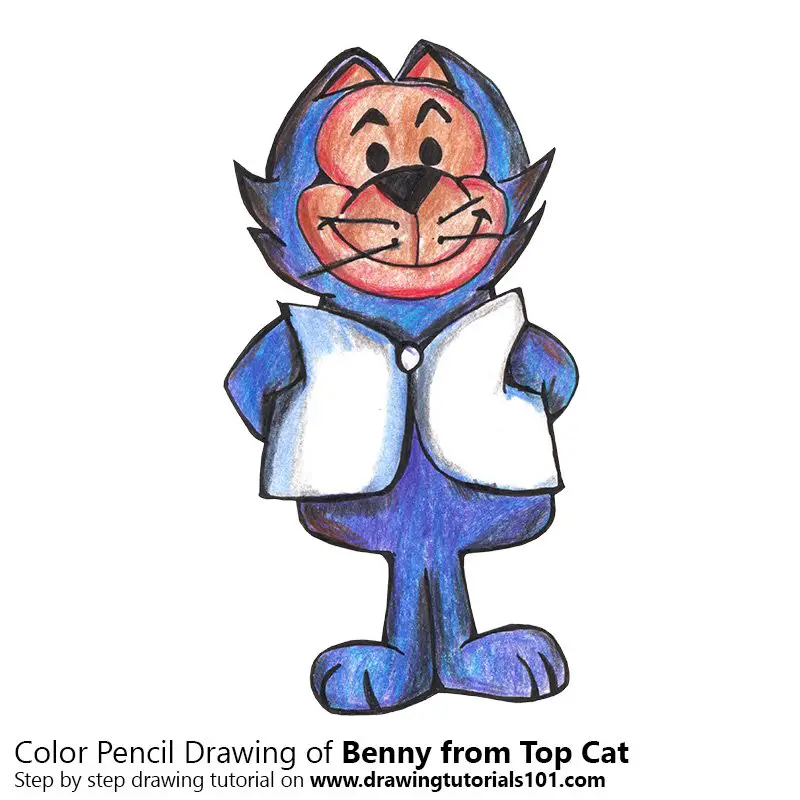 Benny from Top Cat Color Pencil Drawing