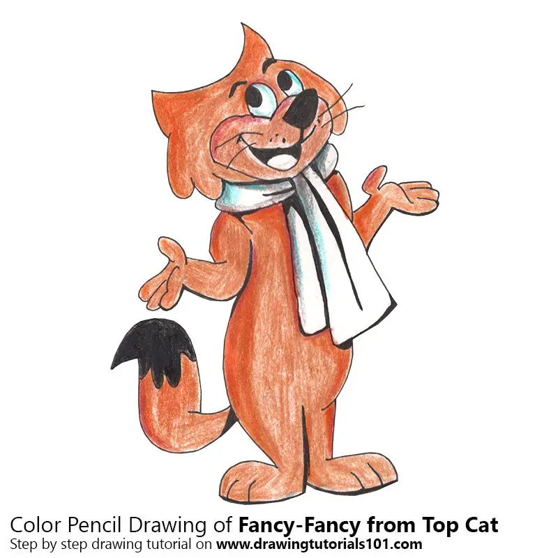 Fancy-Fancy from Top Cat Colored Pencils - Drawing Fancy-Fancy from Top Cat  with Color Pencils : 
