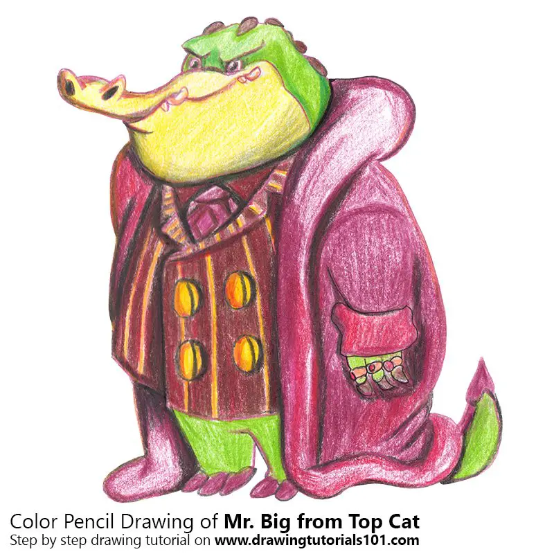 Mr. Big from Top Cat Color Pencil Drawing
