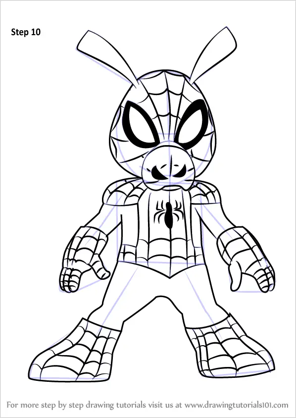 Learn How to Draw Spiderham from Ultimate SpiderMan (Ultimate Spider