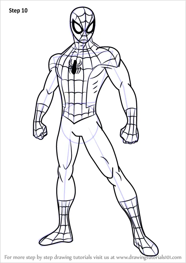 how to draw spiderman step by step easy for kids