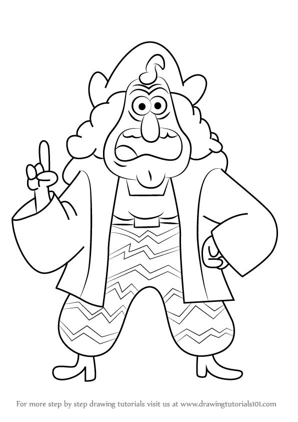 Learn How to Draw Christopher Columbus from Uncle Grandpa (Uncle