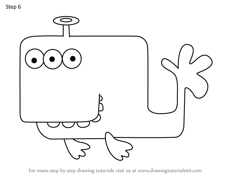 Step by Step How to Draw Wiggle Whale from Wow! Wow! Wubbzy ...