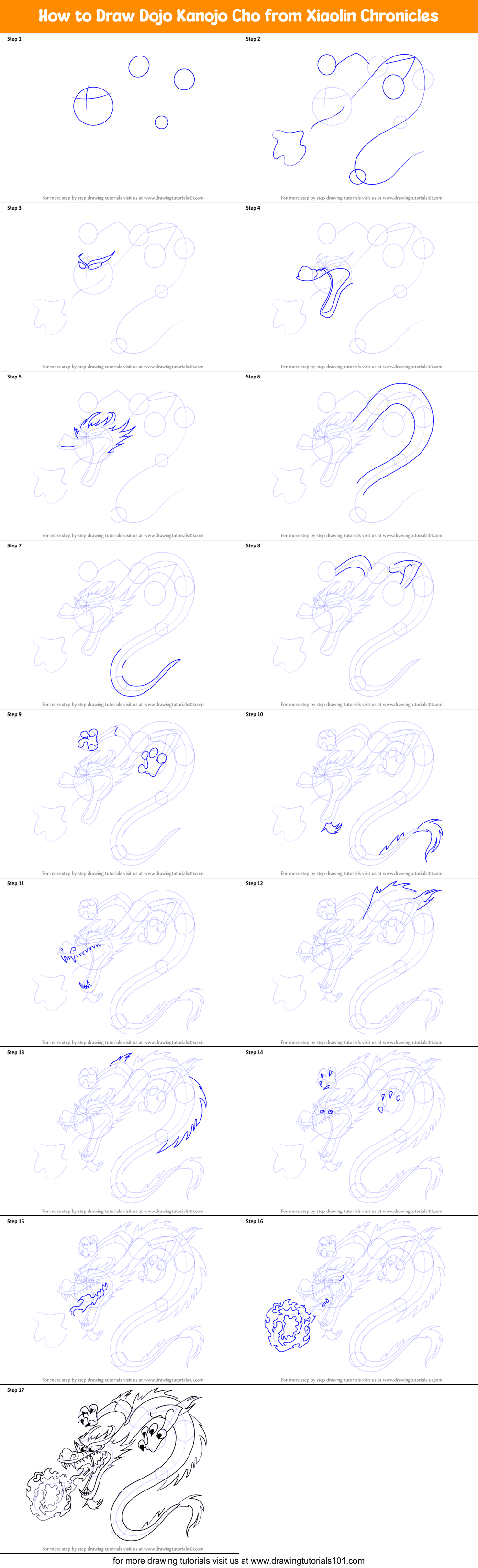 How to Draw Dojo Kanojo Cho from Xiaolin Chronicles printable step by