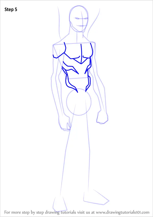 Learn How to Draw Blue Beetle from Young Justice (Young Justice) Step