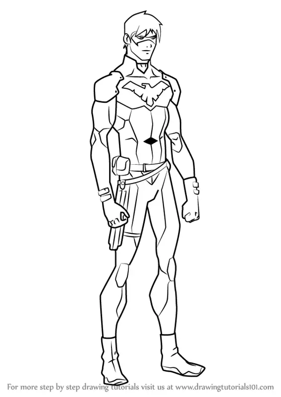 Learn How to Draw Nightwing from Young Justice (Young Justice) Step by ...