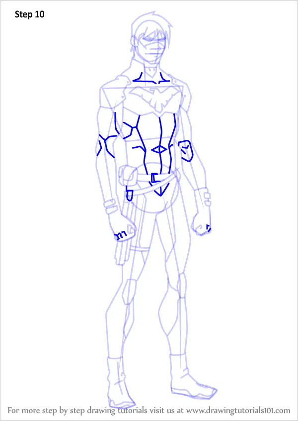 Learn How to Draw Nightwing from Young Justice (Young Justice) Step by