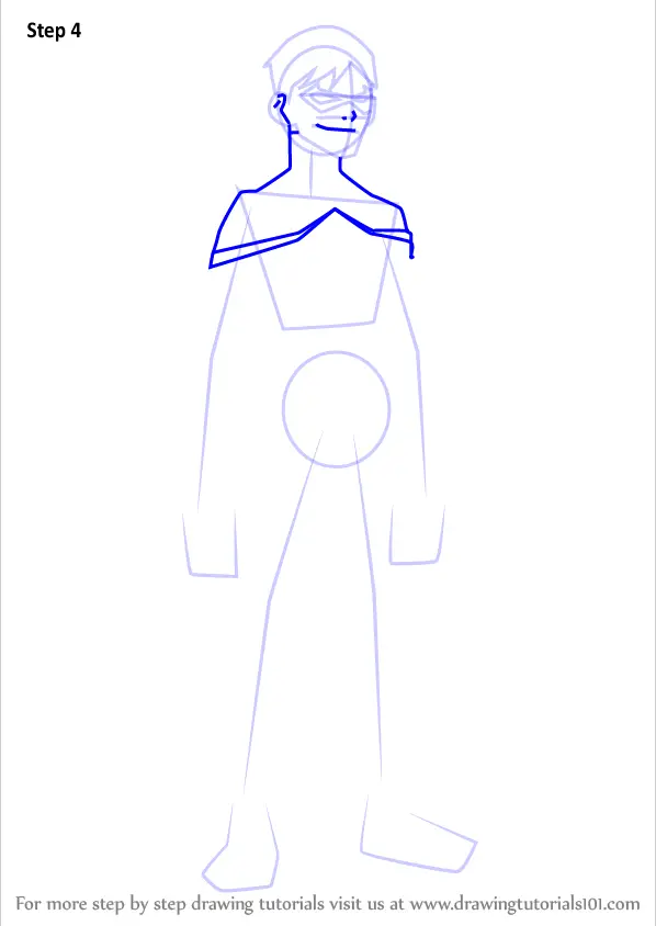 step by step how to draw robin from young justice drawingtutorials101com