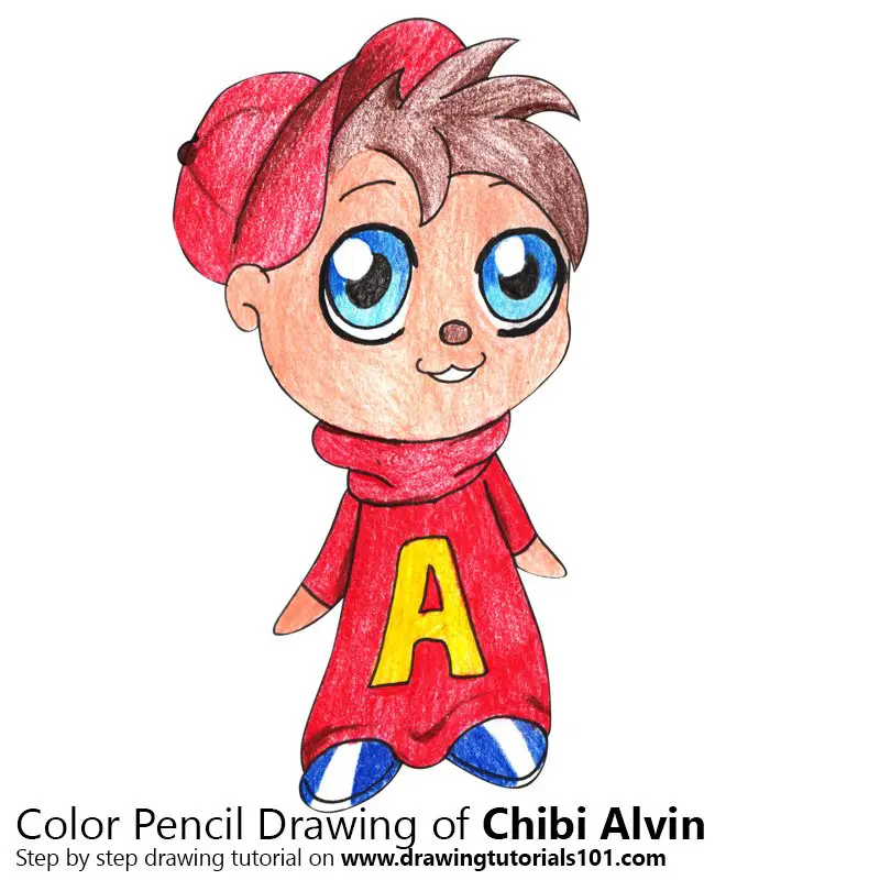 Chibi Alvin from Alvin and the Chipmunks Color Pencil Drawing