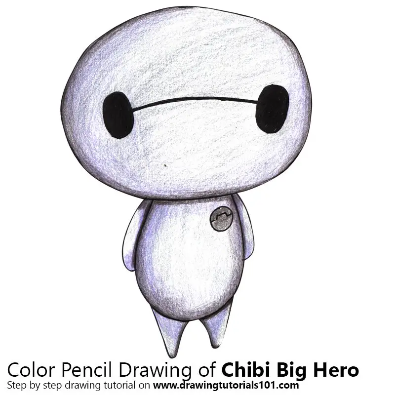 Chibi Big Hero Color Pencil Drawing