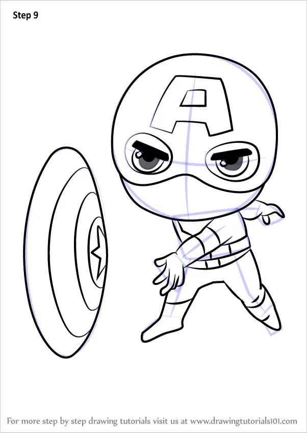 Learn How to Draw Chibi Captain America (Chibi Characters) Step by Step