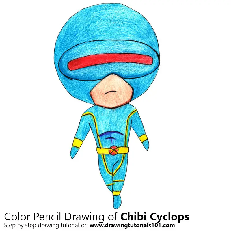 Chibi Cyclops Color Pencil Drawing